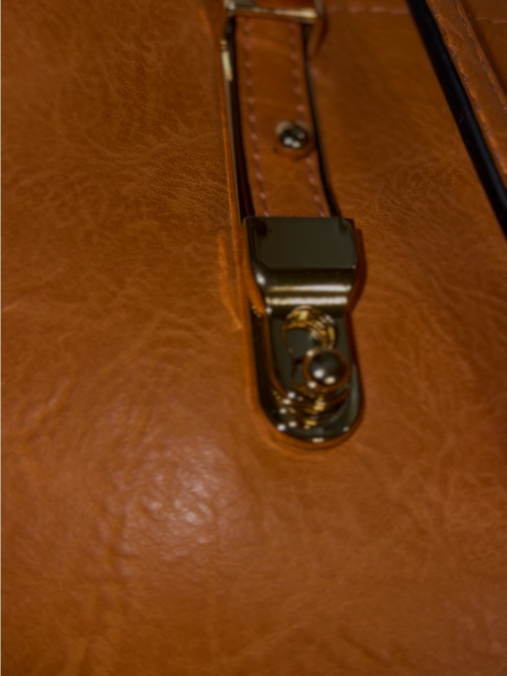 Prada Cognac Leather Tote with Gold-Tone Hardware - Picture 6 of 10